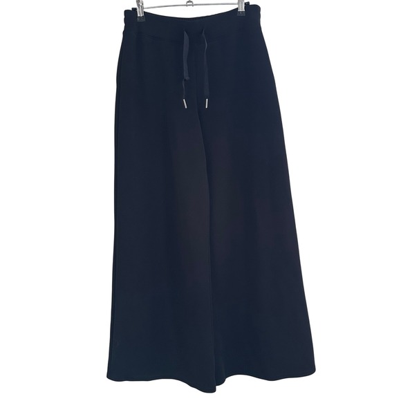 SPANX Airesentials Wide Leg Pants Medium Petite Lounge Drawstring Very Black - Picture 1 of 12